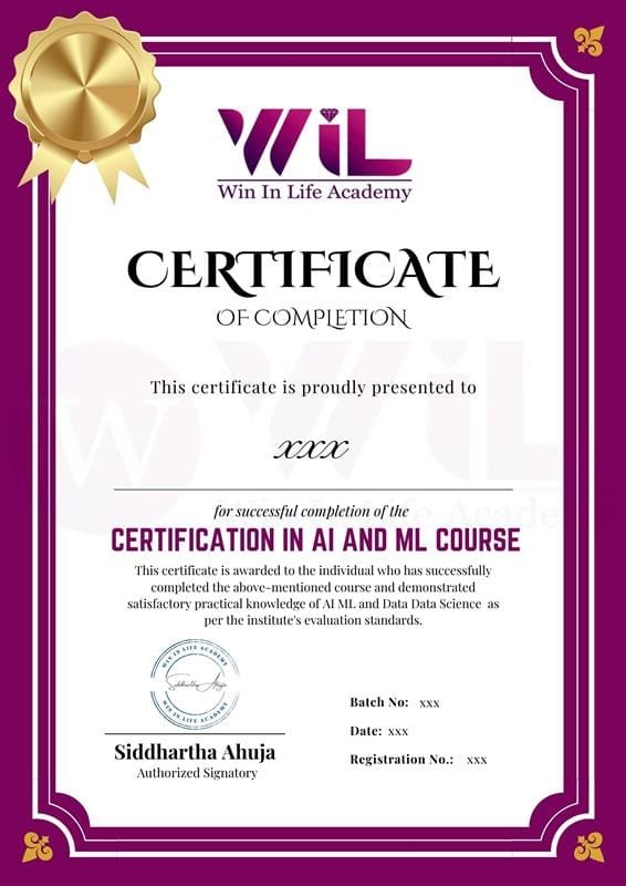 Certification in AI and ML