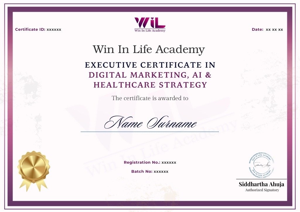 Executive Certificate in Digital Marketing, AI & Healthcare Strategy 1