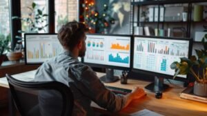 DAX functions in Power BI showing examples like SUM, CALCULATE, COUNTROWS, and DISTINCTCOUNT for data analysis