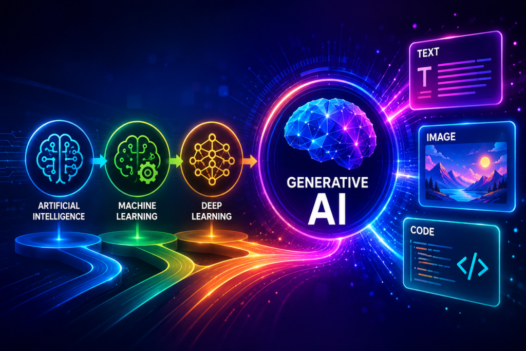 Students learning Generative AI and LLM application development through the GenAI Production Bootcamp at Wininlife Academy.