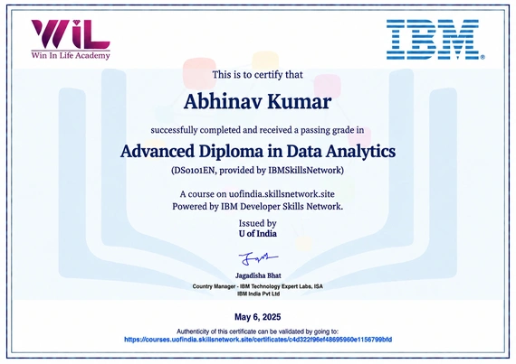 Advanced Diploma in Data Analytics