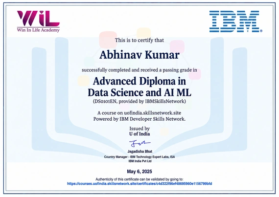 Advanced Diploma in Data Science and AI ML