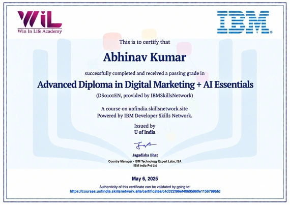 Advanced Diploma in Digital Marketing + AI Essentials