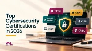 Cyber security certifications including CEH, OSCP, Security+, CCSP, CySA+, and CISM for cybersecurity career development