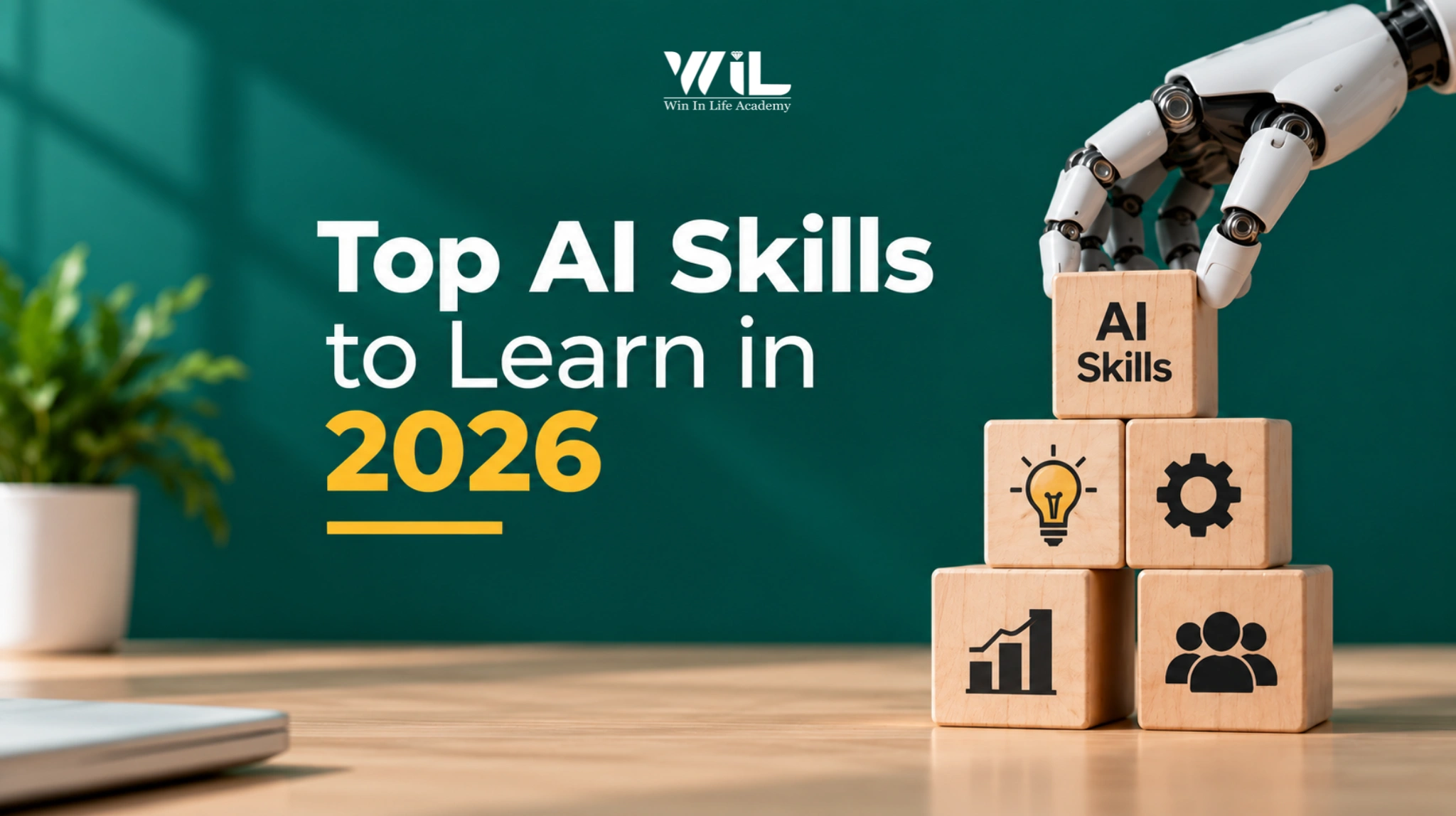 Top AI skills to learn in 2026 including machine learning, generative AI, prompt engineering, data analytics, and AI automation