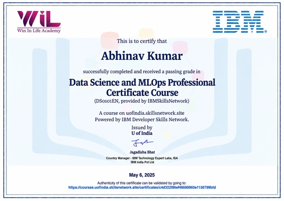 Data Science and MLOps Professional Certificate Course