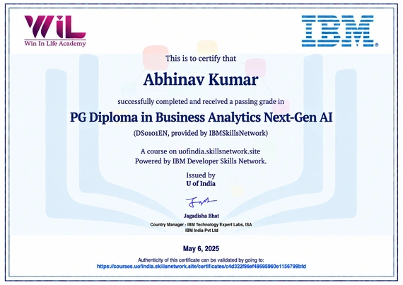 PG Diploma in Business Analytics Next-Gen AI
