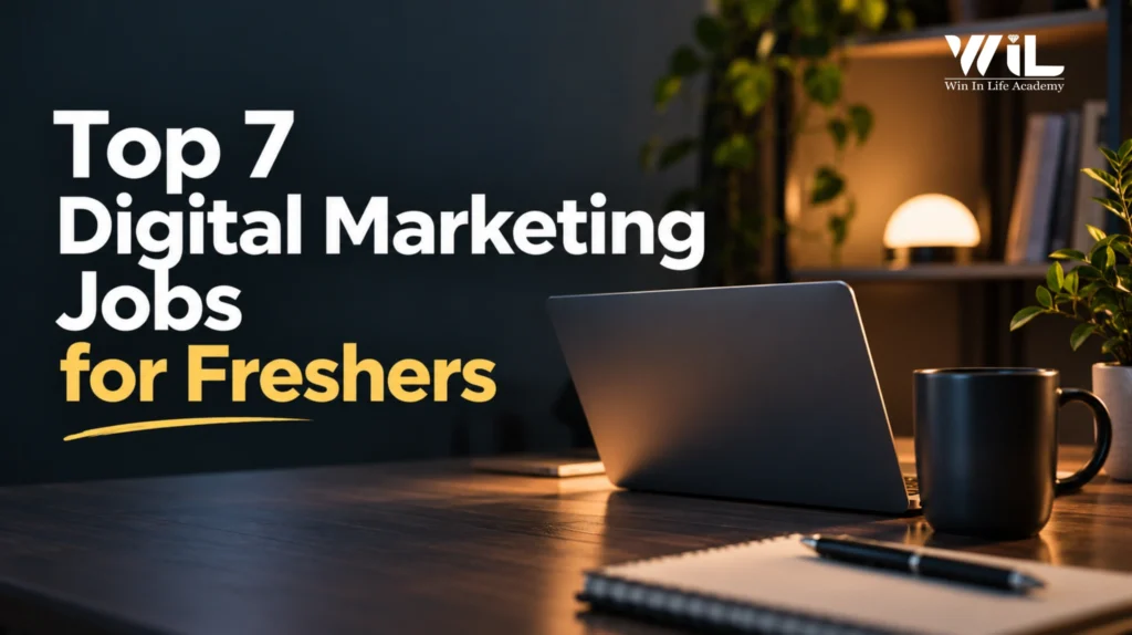 Digital marketing jobs for freshers showing entry-level career opportunities in SEO, social media, content marketing, and paid advertising